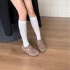 2025 new Korean version round head belt buckle thick-soled velvet women's Boken outer wear commuter women's single shoes