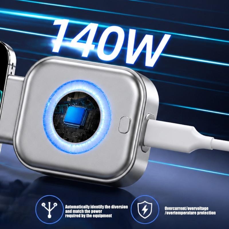 Schnelllade-Typ-C-Adapter 140W mit KI-gesteuerten Abschaltungen nach vollständiger Ladung