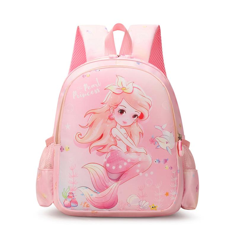 

Dolphin Shell Mermaid Backpack Childrens Cartoon Bag Zipper Capacity Large розовый