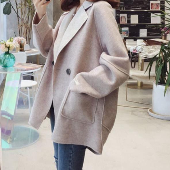 Petite Mid-Length Woolen Coat: 2026 Autumn/Winter Casual Windbreaker S - up to 95 jin