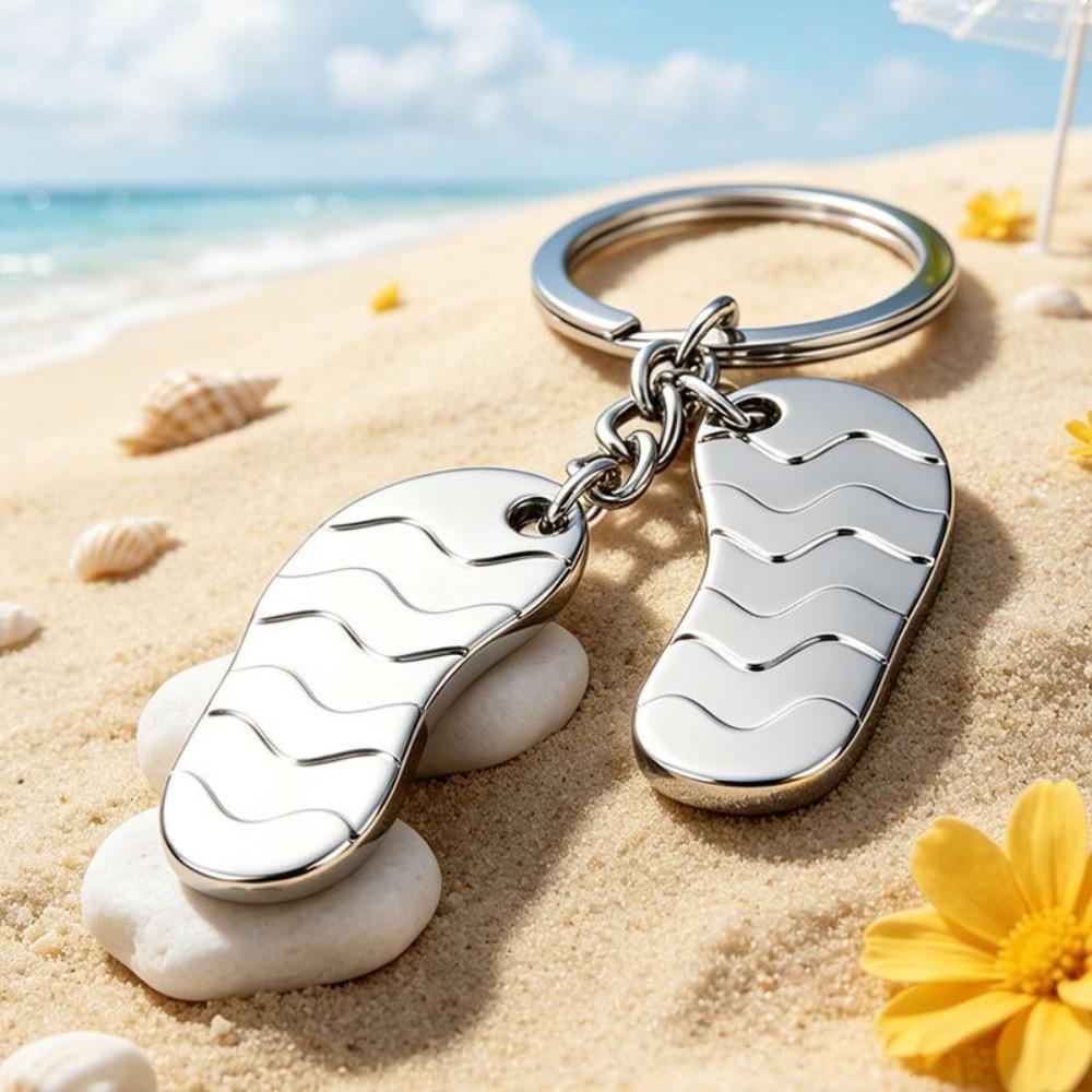 Portable Simulated Car Model Keychain Zinc Alloy Bag Charming Beach Slippers Pendant for Women Men
