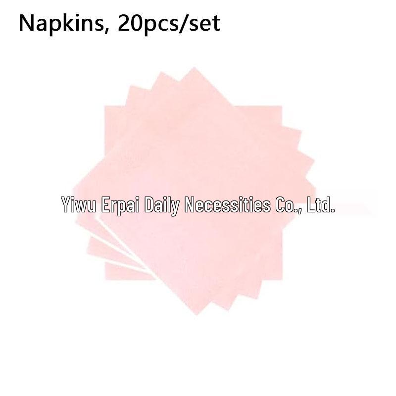 Pink Birthday Party Disposable Tableware Set - Plates, Cups, Napkins, Tablecloth, Cutlery