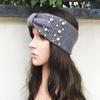 New Wide Bowknot Pearl Headbands For Woman Warm Hairband Elastic Sports Yoga Headwear Girls Hair Band Winter Hair Accessories