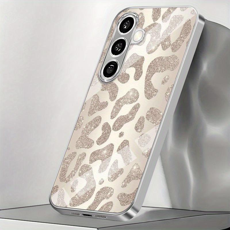 Gold Leopard Pattern Glass Phone Case for Samsung Galaxy S26 S25 S24 S23 S22 S21 S20 FE Ultra Plus 5G Anti-fall Back Cover