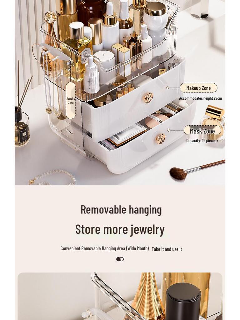 Custom Luxury Transparent Skincare Organizer Box – Large Capacity, Dustproof Design