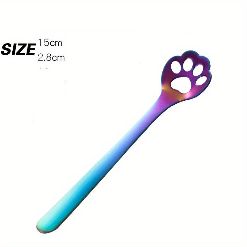 1PC Creative Cute Cat Claw Stainless Steel Spoon Hollow for Ice Cream Coffee Tea Dessert Spoon Kitchen Tableware Accessories