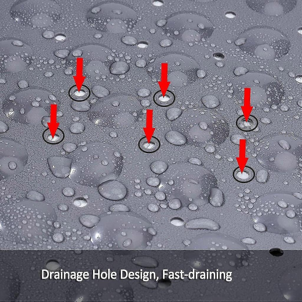 Non-slip Shower Mat For Bathtub With Drainage Port For Shower Or Tub, Pvc Triangle Bath Mat 54 X 54 Cm, Gray