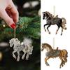 Ornements de Cheval en Acrylique Plat 2D Figurine Décor Décorations de Cheval de Noël pour Femme Fille Maison Vacances Table Pendentif Mural