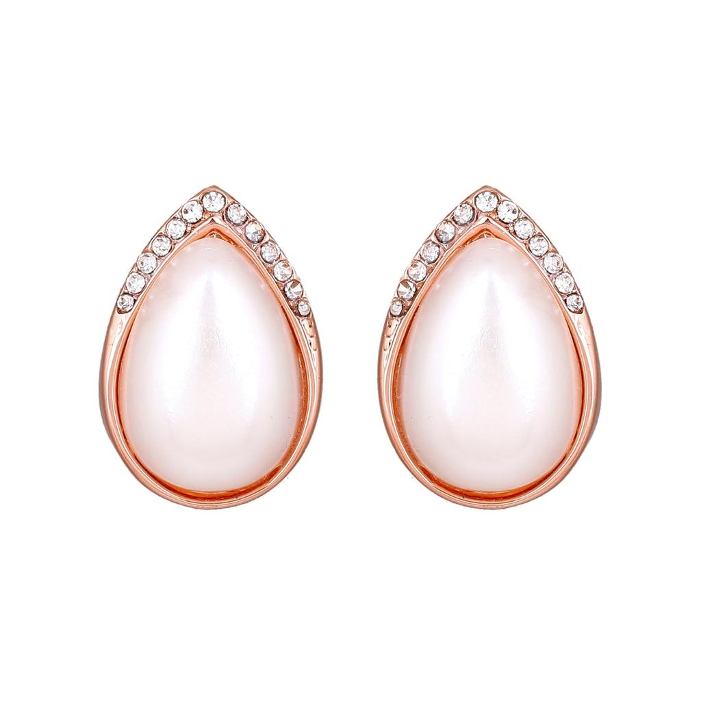 Утонченные женские серьги-гвоздики Estele кремового цвета с настоящим жемчугом