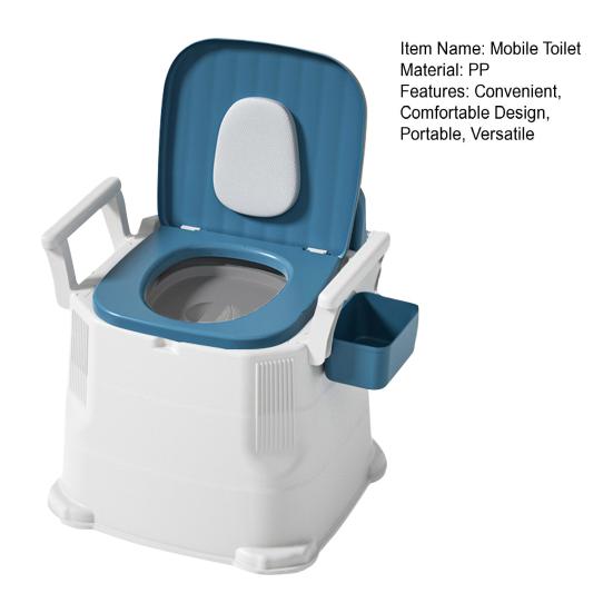 Toilette portatile da campeggio con ampio sedile per anziani, facile da pulire, toilette portatile stabile per viaggi in campeggio all'aperto e al chiuso