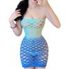 Gradually Changing Color Large Net Lingerie Set with Sexy Net Fabric, Full-skirted Dress