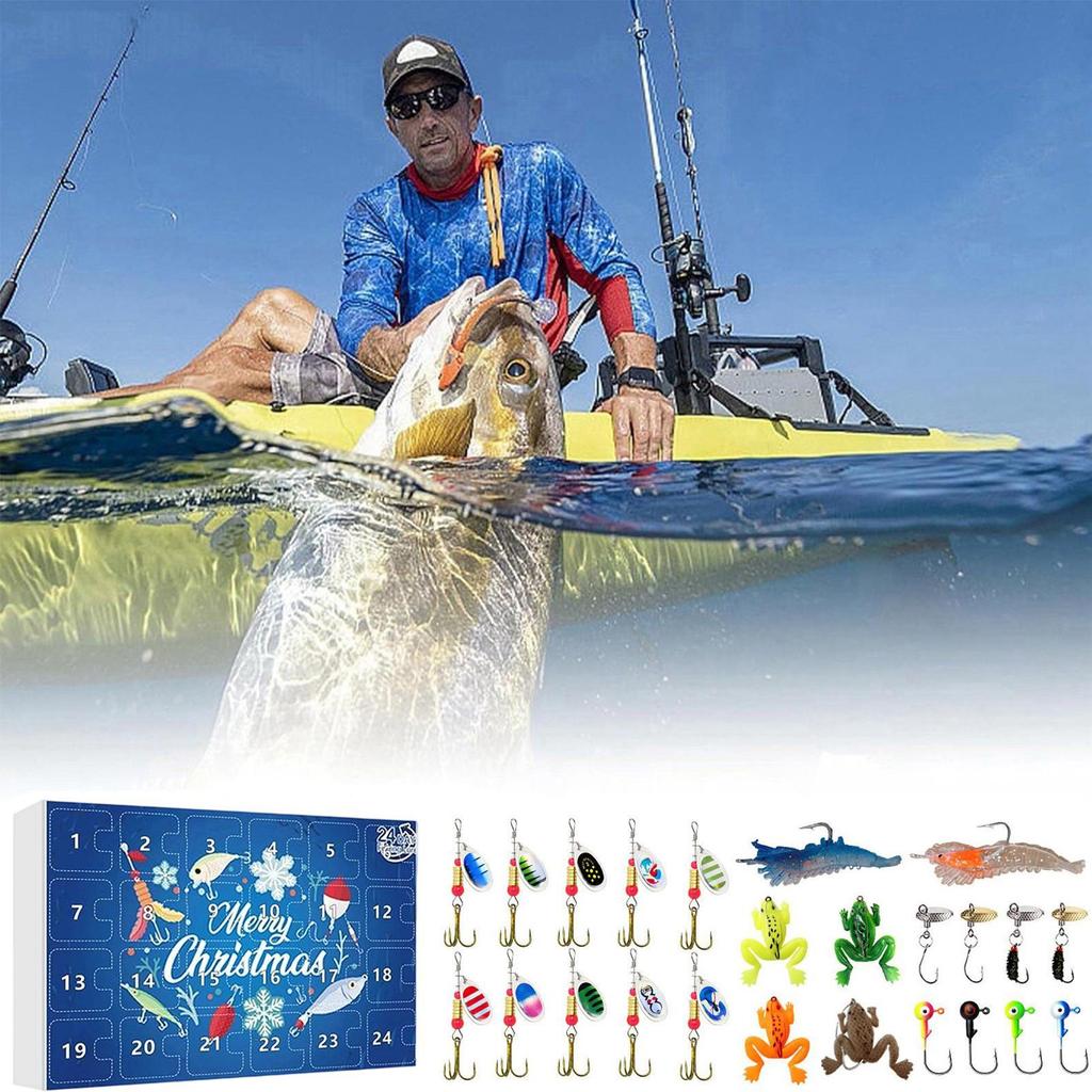 Fishing Baits Freshwater Fishing Tackle Kit Christmas Advent Countdown 2025 Boxed Baits For Trout Bass Catfish Beginner Men