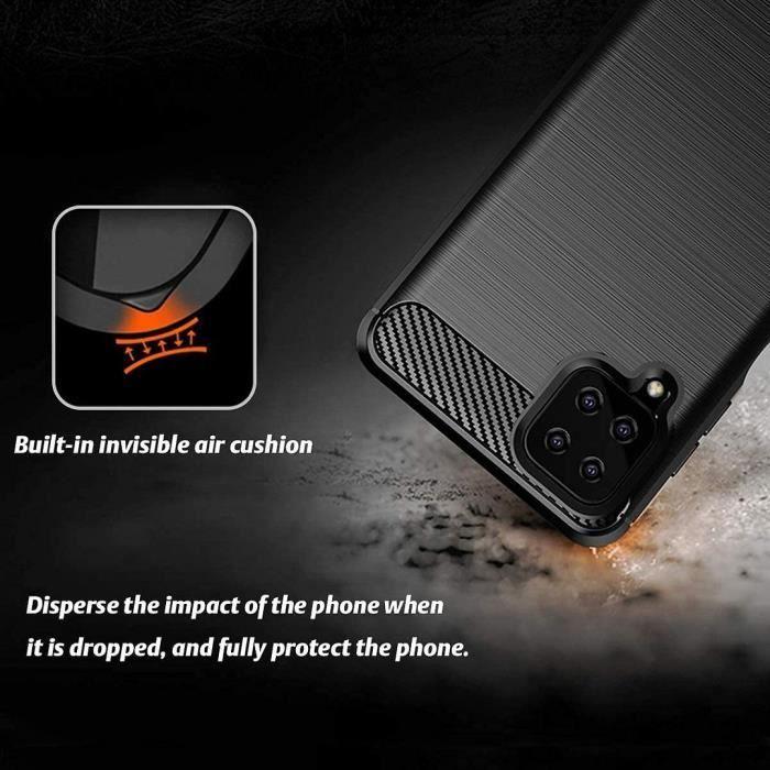 Coque Souple - Booling - pour Samsung A12 - Verre Trempé - Bordure Renforcée - Silicone Noir