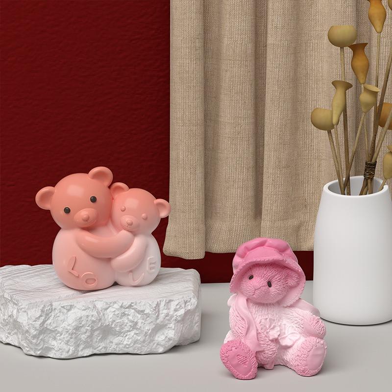 Cute Pet Animal Silicone Candle Mold DIY Kitten Bear Craft Plaster Resin Decoration Handmade Soap Candle Making Supplies