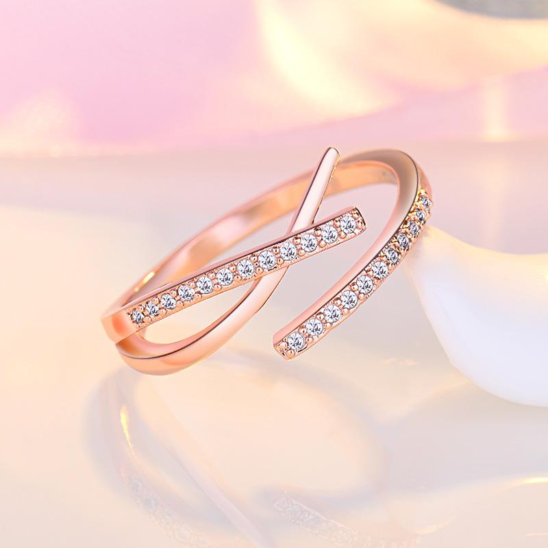 New 925 Sterling Silver Ring AAA Zircon Adjustable Size Engagement Rings for Women Wedding Ring Party Fashion Nice Jewelry Gift
