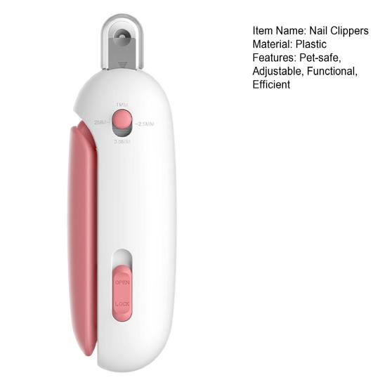 Pets Nail Clippers Adjustable Claw Clippers Round-Hole Trimmer with Dust Storage Safe Nail Trimmer for Cats Dogs Rabbits