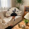 Wooden Handle Hand Fold Fan Vintage Classical Dance Fan Summer Cooling Bamboo Fan  Dance Props