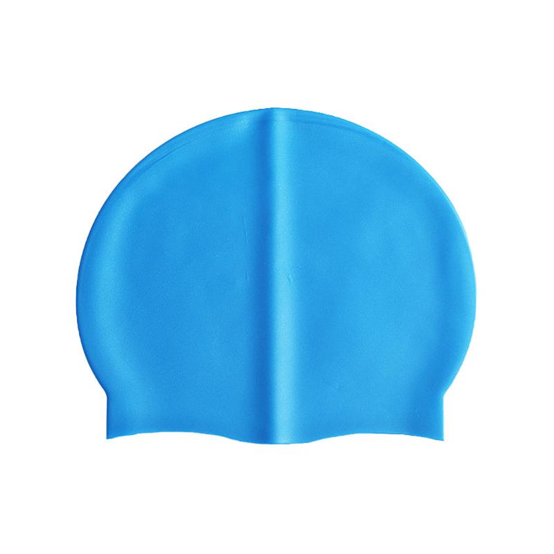 

Силиконовая водонепроницаемая шапочка для плавания, защита ушей, спортивная шапочка для бассейна, однотонная шапочка для плавания для мужчин и женщин, взрослая шапочка для плавания Large синий