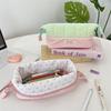 Colorblock Cute Makeup Bag Zipper Pencil Case Casual Stationery Bag  Student