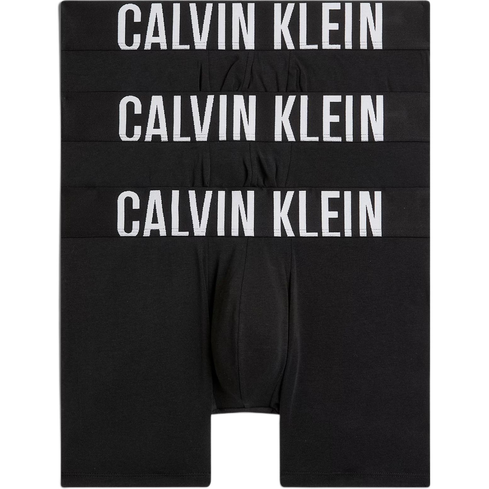 Calvin Klein Letter Logo Print Mid-Rise Boxer Briefs European Version 3-Pack Men underwear Black 000NB3609A-UB1 M