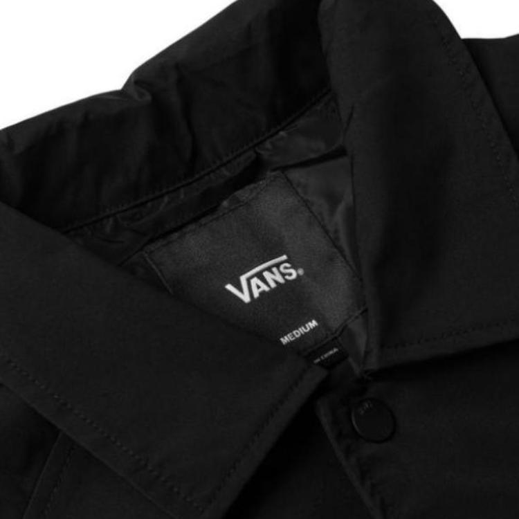 Vans Off The Wall Logo Letter Collar Long Sleeve Shirt Jacket Men Jacket Black VN000NM6BLK
