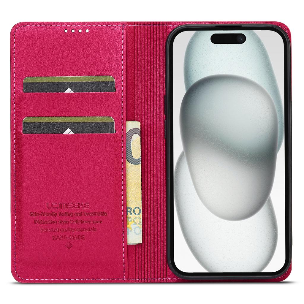 LC.IMEEKE L1 Series for iPhone 14/13 Case PU Leather Wallet Stand Protective Phone Cover
