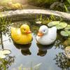 Miniature Duck Ornament for Landscaping Floating Resin Figurine, Realistic Yellow Statue, Simulation Animal Cute Statue Indoor Fish Tanks Outdoor