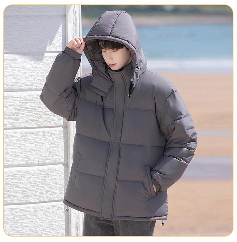 Cross-border E-commerce Fashion Couple's Short Down Jacket - White Duck Down, Windproof, Warm, Thick, Stand Collar, Winter Style