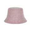 VARZAR Wide Corduroy Label Bucket Hat Pink