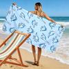 Playful watercolor dinosaurs Print beach towel, quick drying, suitable for travel, outdoor sports, jogging, the beach and swimming, gift