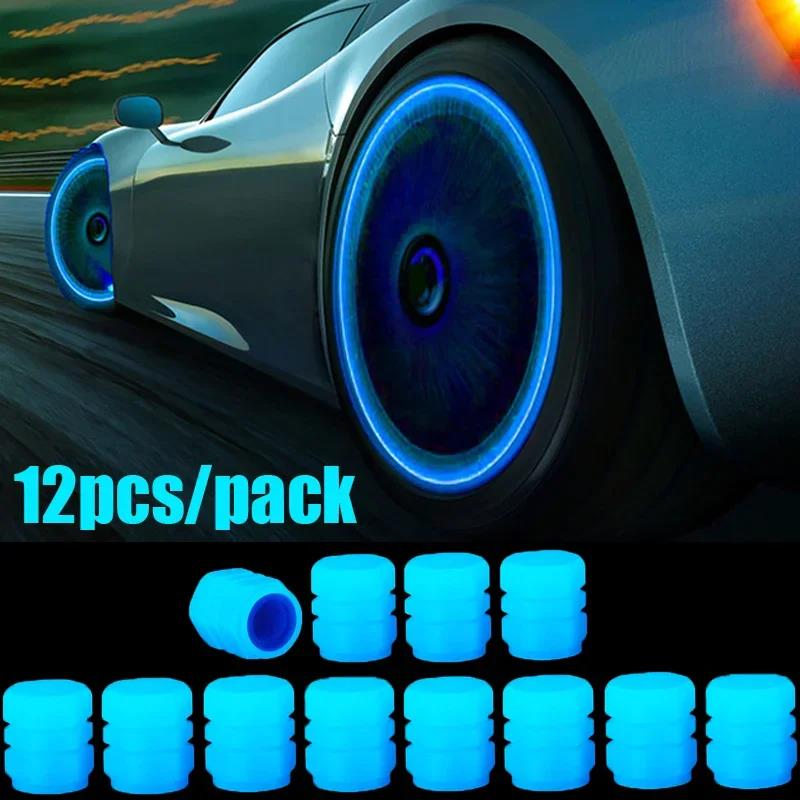 4/20PCS Luminous Car Tire Valve Cap Fluorescent Night Glowing Decor Motorcycle Bike Wheel Nozzle Dustproof Tyre Valve Stem Caps Stem Caps1