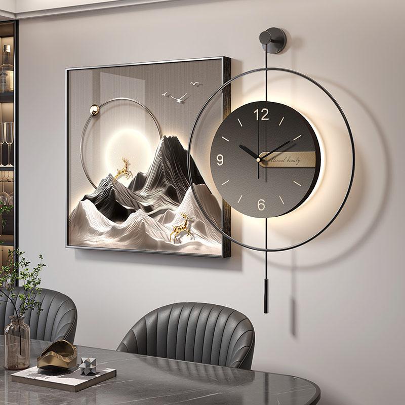 Luxury Led Clock Wall Fashion Chinese Style Design Creative Aesthetic Wall Watch Interior Bedrooms Horloge Room Decorations