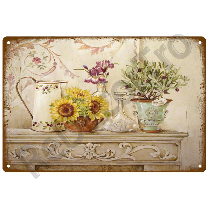 Garden Flower Rules Metal Sign Vintage Metal Plaque Plates Decor For Pub Bar Home Wall Decor Art Tin Signs Flower Poster Gift