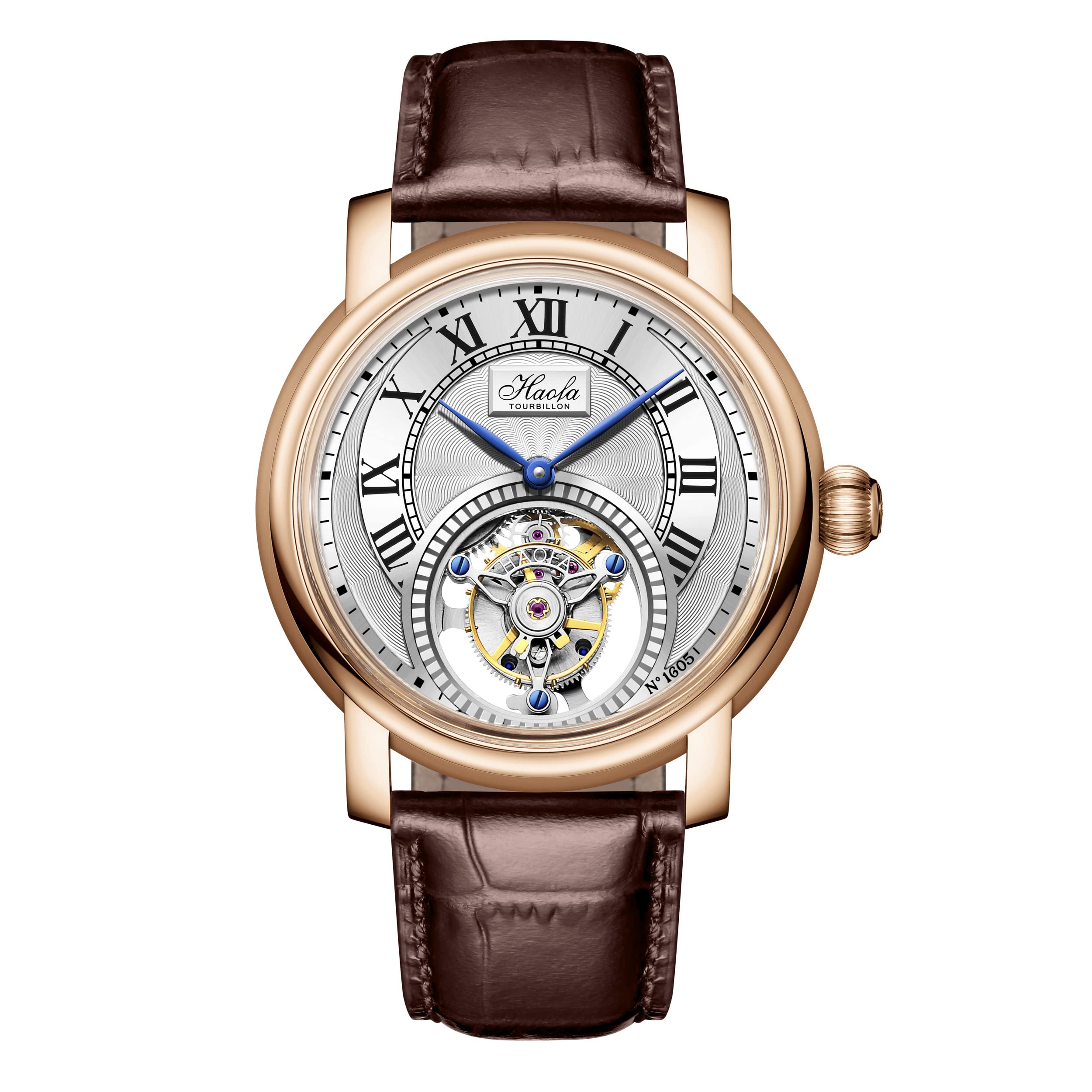 

HAOFA Tourbillon Watch Roman Dial Mechanical Manual Winding Retro Luxury Stylish Sapphire Glass Popular Waterproof Men s Men s золотий