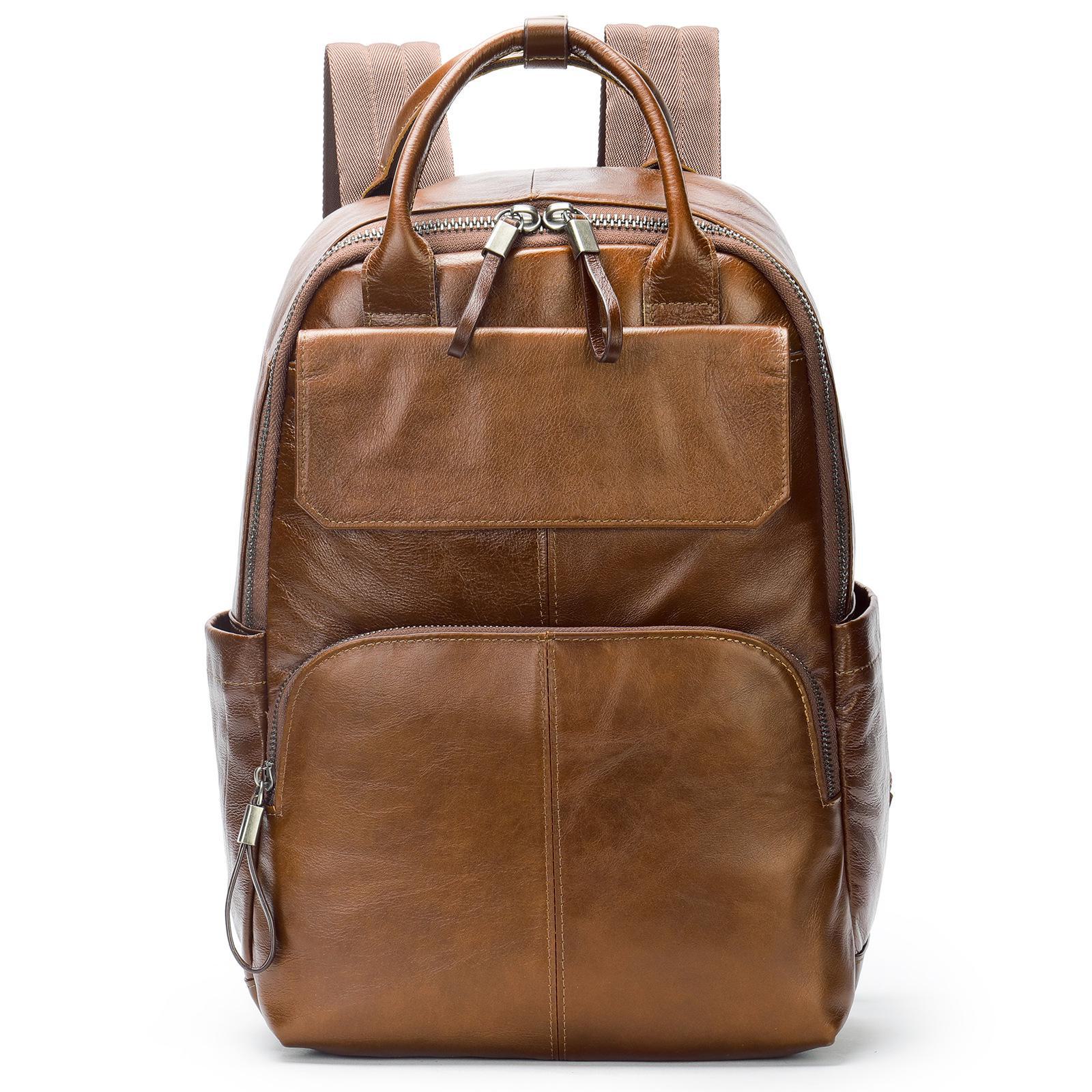 

Американский креативный водонепроницаемый рюкзак из матовой коровьей кожи - большая вместимость для отдыха на природе