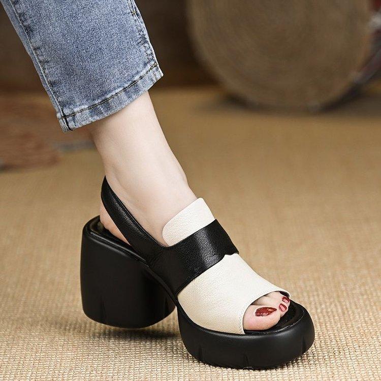 

Spring and summer fish mouth platform shoes sandals casual students women s sandals open toe breathable tide 40