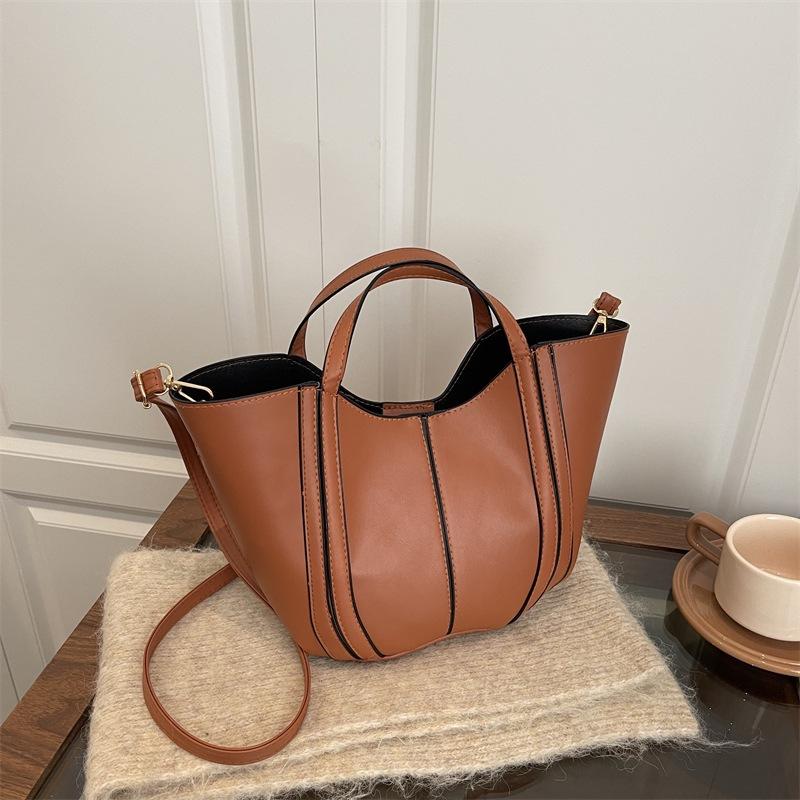 

Женская новая вместительная сумка-ведро через плечо, универсальная и простая, на одно плечо, корзина, маленькая сумочка и сумочка 35x8.5x22cm