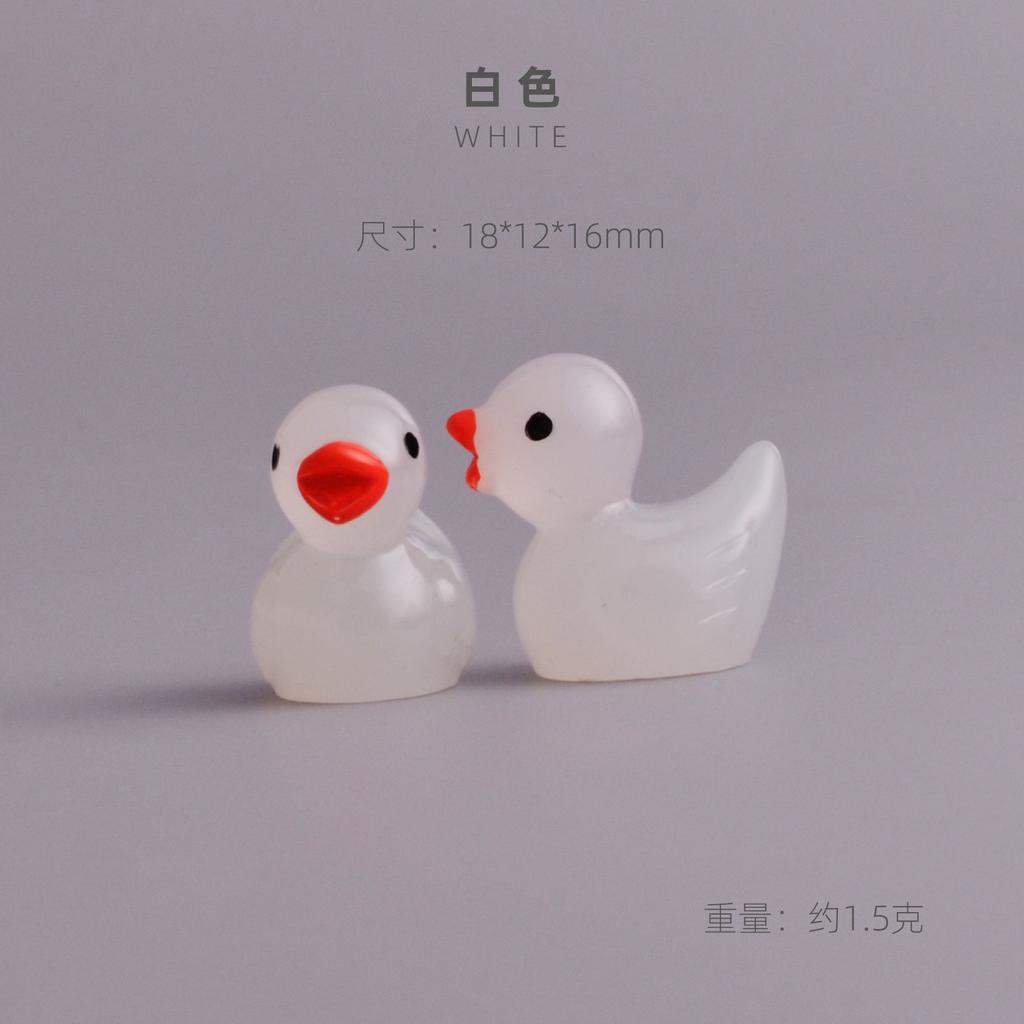 10pcs Luminous Mini Ducks Moss Microlandscape Miniature Duck Figurines Fairy Garden Accessories Home Decor Glow In The Dark