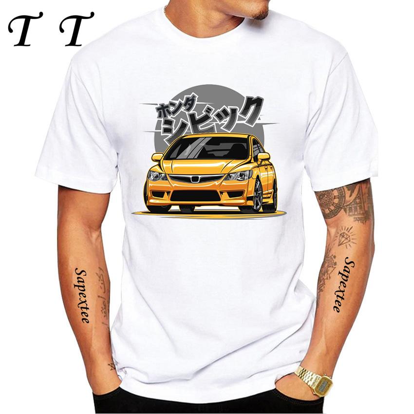 Ny Japanstil Herr Kortärmad Typ R T-shirt Kör Den Klassiska JDM Vita Impreza WRX Bildesign Pojke Casual Topp Vita T-shirts
