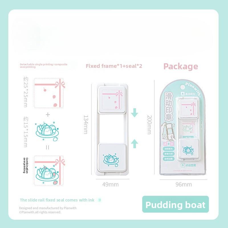 Sliding Stamp Japanese Cute Hand Account Stamp with Sliding Detachable Decorative Annotation Diagram