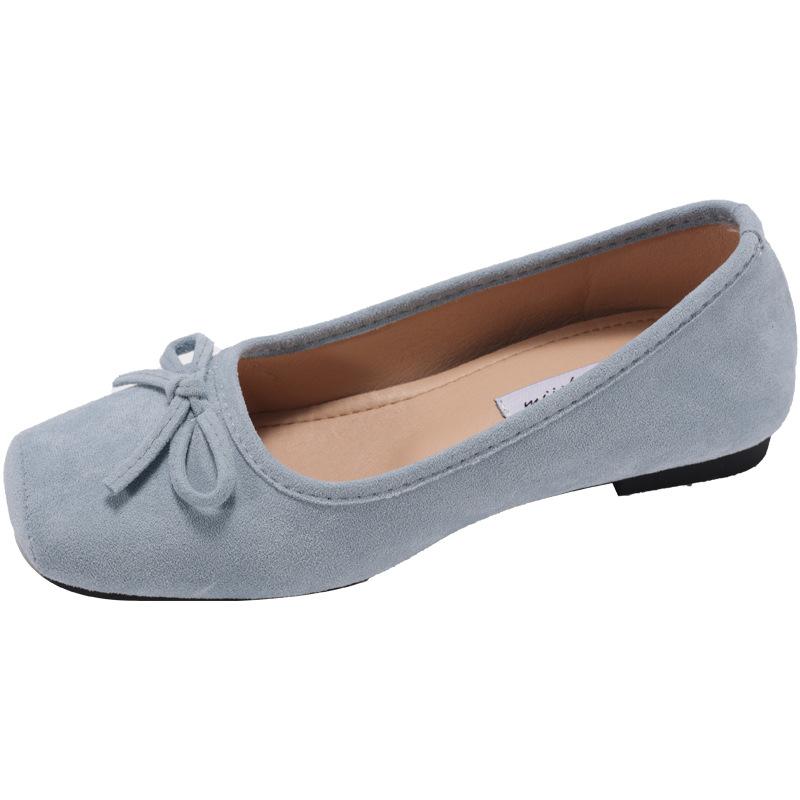 

Ретро балетки с плоской подошвой, красные, легкие, с горлом, одинарные туфли женские, новые, замшевые, нежные, с мягкой подошвой, туфли Doudou, одна педаль, женские туфли 40