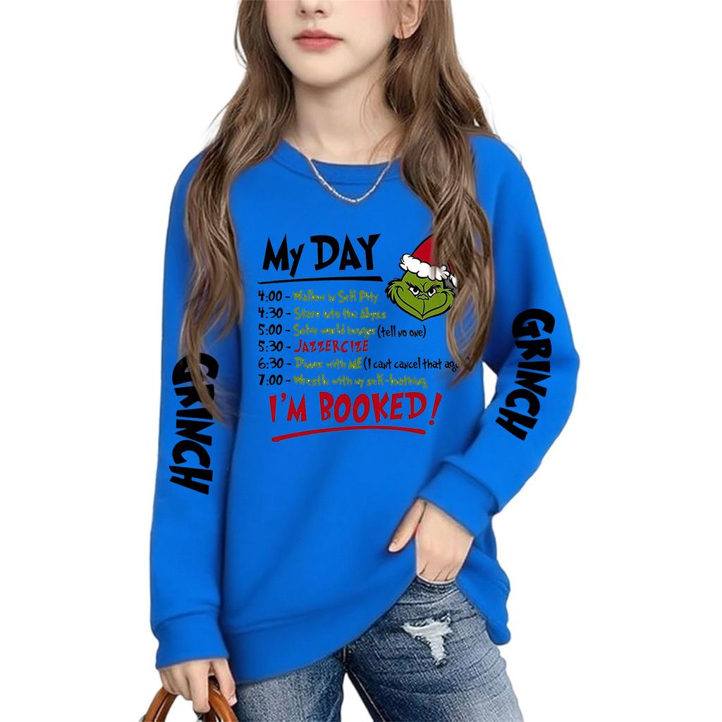 Boys Girls Child Fashion Daily Versatile Casual Crewneck Sweatshirts Daily Long Sleeve Patchwork Top Sweatshirts