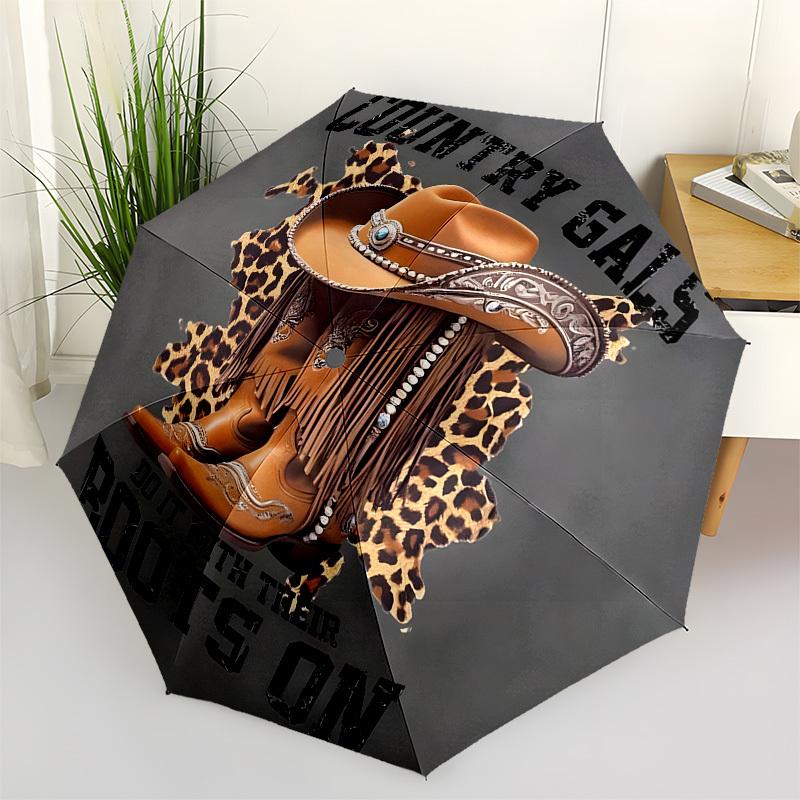 1pc Country Gals Boots OnUmbrella with Plastic Handle,Suitable for All Seasons Home Travel Outdoor UmbrellaB1758