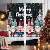 2pcs 2D flat printing Merry Christmas Popular Window Curtains Snowflakes_ Christmas trees_ pine trees and gnomes Machine
