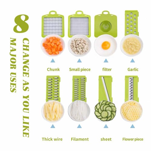 BLBO Onion Chopper, Vegetable Cutter, Multifunctional Mandoline Slicer, Dicer with Draining Basket and Container