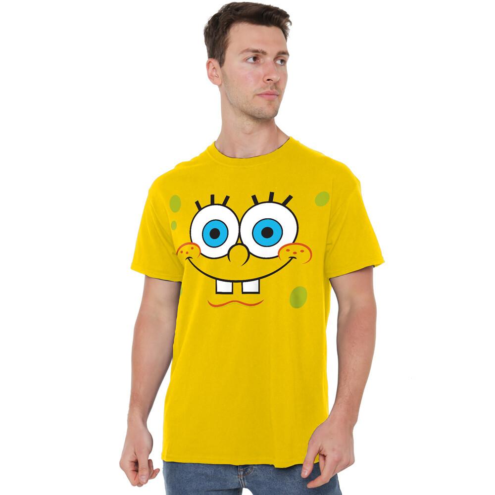 Cotton Soul Spongebob Smalliling Face Unisex Adult T Shirt Yellow XXL