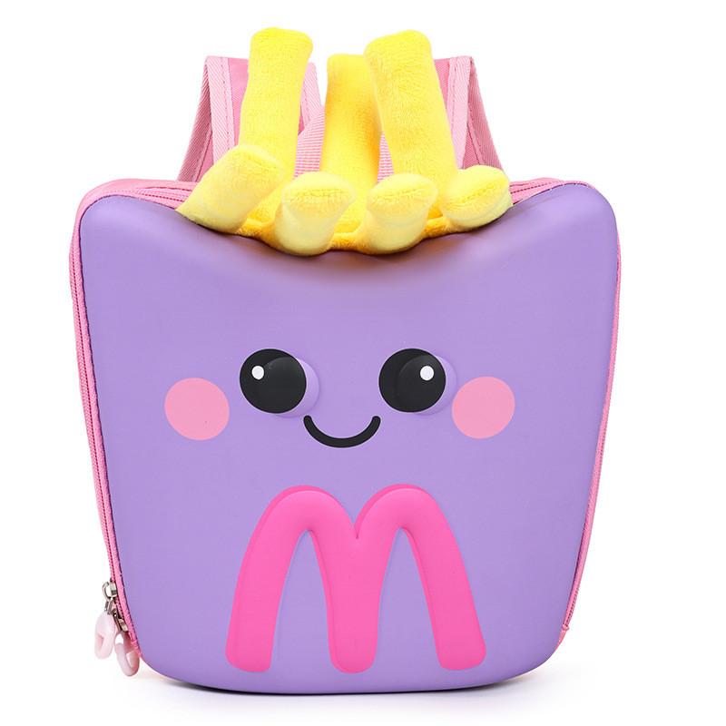

Kids Lightweight School Bag With Cartoon French Fry Design For Education Early фиолетовый