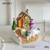 Christmas Tree and Santa Revolving Music Box - Plays Tune We Wish You A Merry Christmas Luminous House Ornament Snow House Craft