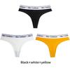 3Pcs Women Seamless Cotton Thongs Panties Letter Wide Belt G-string Low Waist Briefs Underwear