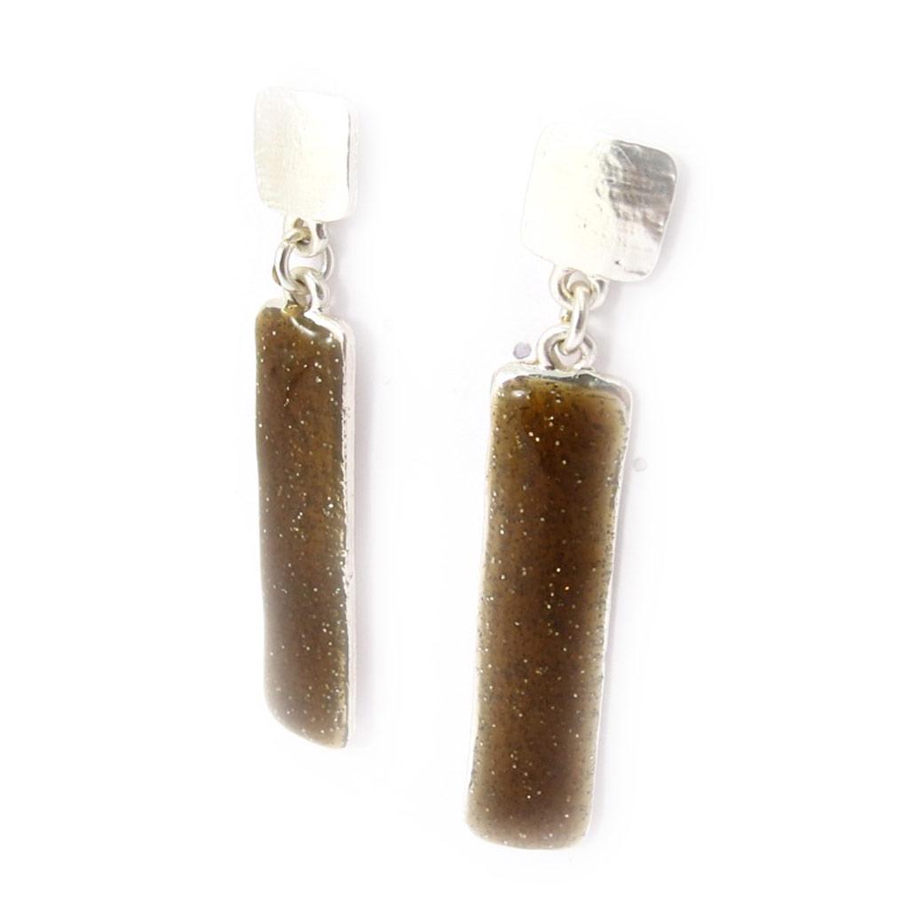 Dolce Vita [K2631] - Taupe Silver 'Taya' Designer Earrings